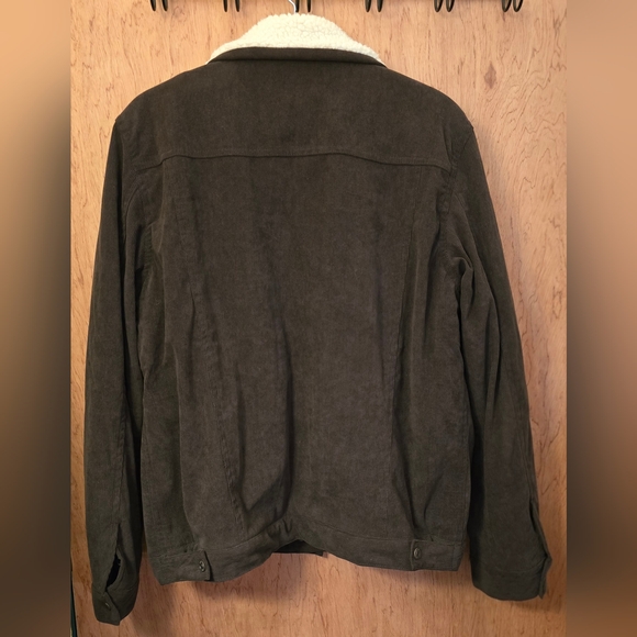 Lee Mens Size Medium Sherpa Lined Dark Brown Corduroy Jacket - Picture 4 of 8